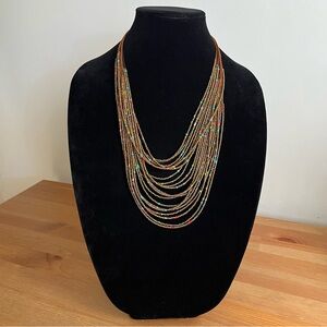 Bohemian style necklace multicolor beads